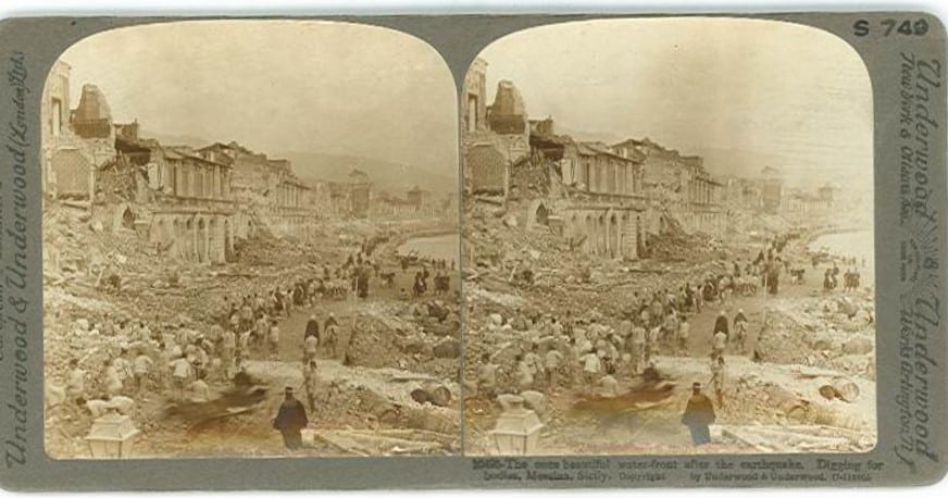 Immagine del terremoto di Messina del 1908.