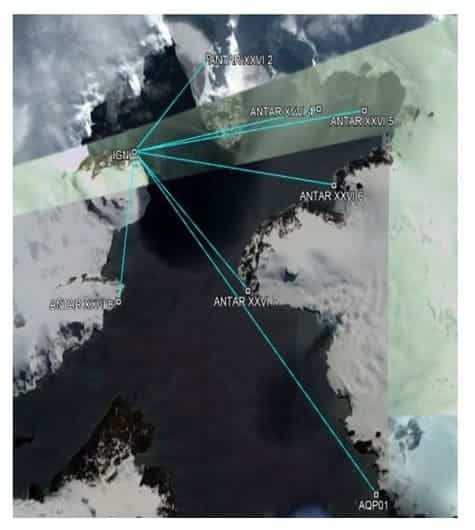 Fig. 4: Rete geodetica passiva dell’IGN in Antartide